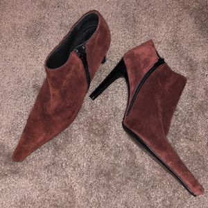 Charles David burgundy suede boots Size 6.5